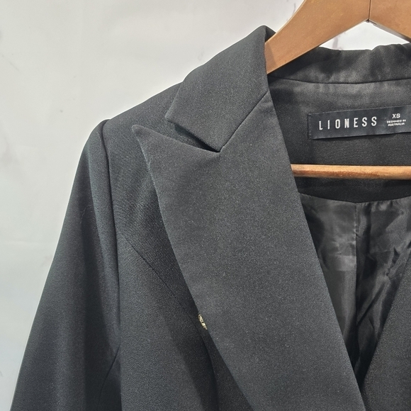 Lioness Blazer Womens XS Black Double Breasted Jacket Stretch Buttons Palermo - Picture 5 of 14